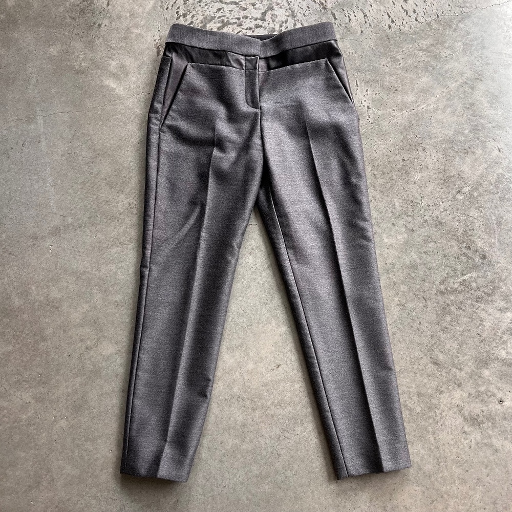 Alexander Wang 〰️ Wool + Leather Tuxedo Pants 〰️ Mid Rise